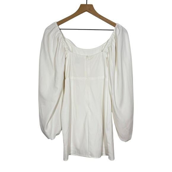 Princess Polly Lillie Long Sleeve White Mini Dress Size 0 Draped Corset Style - Picture 4 of 10